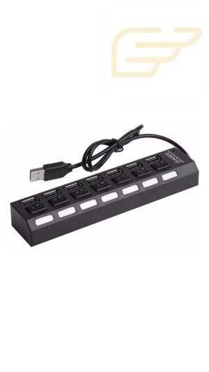 HUB USB 2.0 7 PORTAS COM LED E INTERRUPTOR INDIVIDUAL XTRAD XT2067