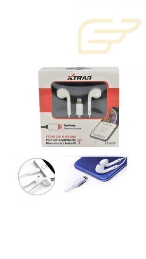 FONE DE OUVIDO COM FIO LIGHTNING XTRAD LC-817