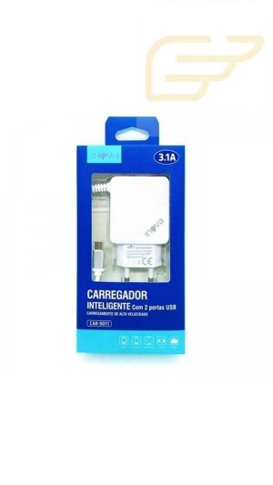 CARREGADOR COM 2 PORTAS USB MICRO USB V8 3.1A INOVA CAR-9011