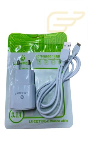 CARREGADOR RAPIDO TIPO C 3.1A LEHMOX LE-522TYPEC