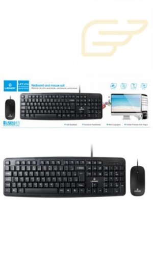 KIT MOUSE E TECLADO COM FIO LEHMOX LEY-214
