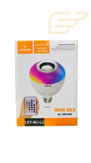 LAMPADA LED BLUETOOTH COM CONTROLE LEHMOX LEY-WJ-L2