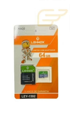 CARTAO DE MEMORIA COM ADAPTADOR 64GB LEHMOX LEY-SD64