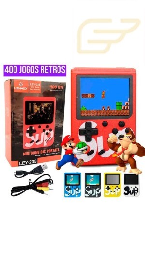 MINI GAME BOX PORTATIL COM 400 JOGOS LEHMOX LEY-238