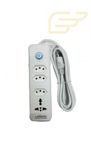 EXTENSAO COM TOMADA UNIVERSAL 2M 3 ENTRADAS LEHMOX LEY-1614