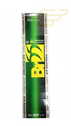 CARTELA COM 4 PILHAS COMUNS BR55 AA TR6P (SEM EMBALAGEM)