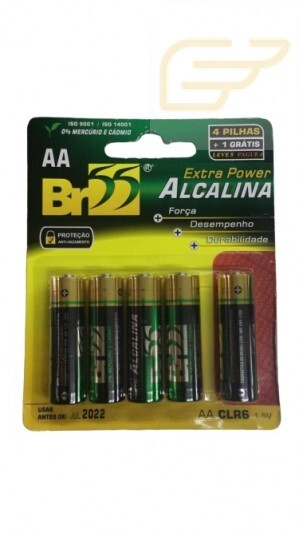 CARTELA COM 4 PILHAS +1 ALCALINA AA PEQUENA CLR6 BR55