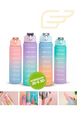GARRAFA COLORIDA COM ADESIVO 1L WU-031
