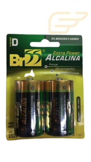 CARTELA COM 2 PILHAS BR55 ALCALINAS GRANDES D LR20