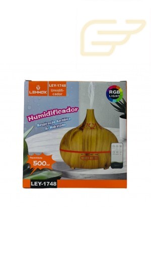 UMIDIFICADOR DE AR COM LED RGB E CAPACIDADE DE 500ML LEHMOX LEY-1748