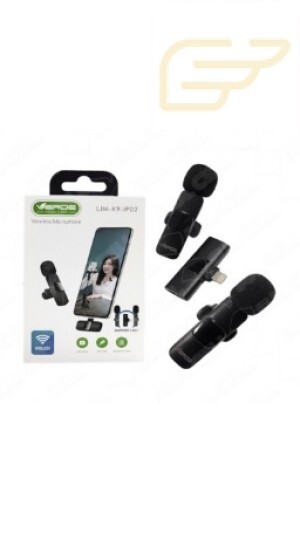 MICROFONE DE LAPELA DUPLO SEM FIO WIRELESS P/ IPHONE M-K9-IP-2