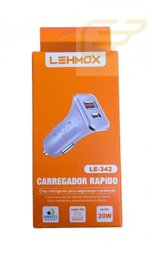 CARREGADOR VEICULAR PARA CELULAR LEHMOX LE-342