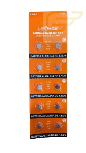 BATERIA ALCALINA 1.55V LR621 LEHMOX LE-AG1