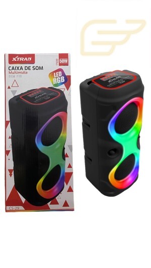CAIXA DE SOM SEM FIO COM LED RGB 50W XTRAD CS-29