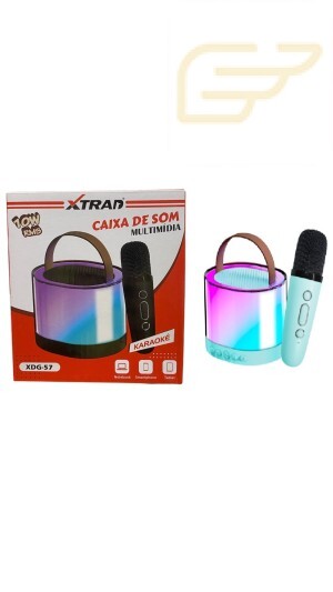 CAIXA DE SOM MULTIMIDIA RGB KARAOKE PORTATIL XTRAD XDG-57