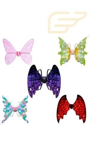 FANTASIA DE ASA COM LUZ MUSICA E MOVIMENTO