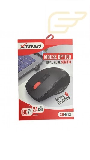 MOUSE OPTICO DUAL MODE SEM FIO XTRAD XD-613