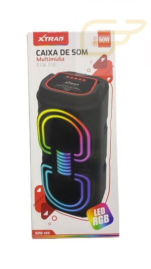 CAIXA DE SOM MULTIMIDIA SEM FIO LED RGB 50W XTRAD XDG-125