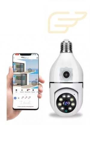 CAMERA DE SEGURANÇA LAMPADA LENTE DUPLA IJACK 9177