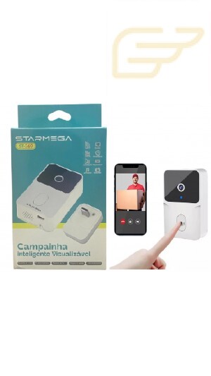 CAMPAINHA INTELIGENTE SEM FIO COM CAMERA STARMEGA ST-369