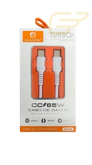 CABO DE DADOS TURBO 65W TIPO C/ TIPO C HMASTON SJX36